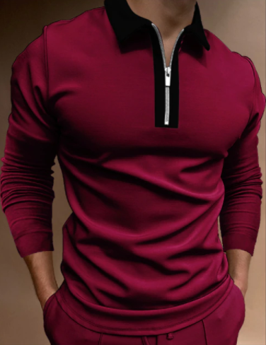 Heren mode longsleeve T-shirt met onderscheidend patchwork design. Een must-have voor elke man.