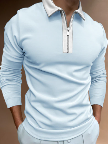 Comfortabel heren T-shirt, longsleeve met stijlvol patchwork design. Perfect voor dagelijks gebruik.