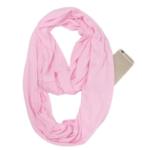 Dames infinity sjaal van polyester met geïntegreerde opbergzak, ideaal voor herfst/winter modeaccessoire.