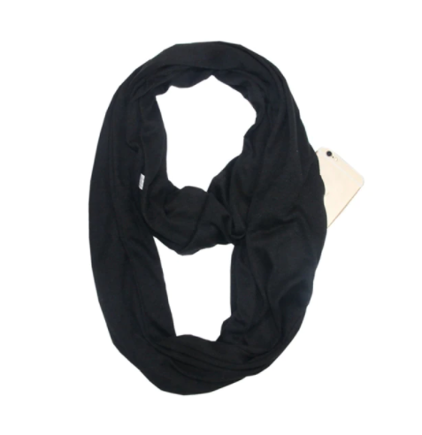 Veelzijdige dames infinity sjaal met handige verborgen opbergzak, warm en elegant voor elke winteroutfit.