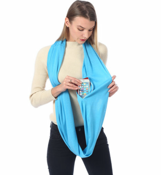 Praktische dames sjaal met lus en zak, een warm winteraccessoire voor dagelijks gebruik of als cadeau.