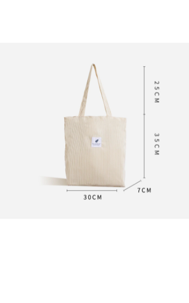 Dames casual corduroy tote bag, ruim en comfortabel voor alledaags gebruik.