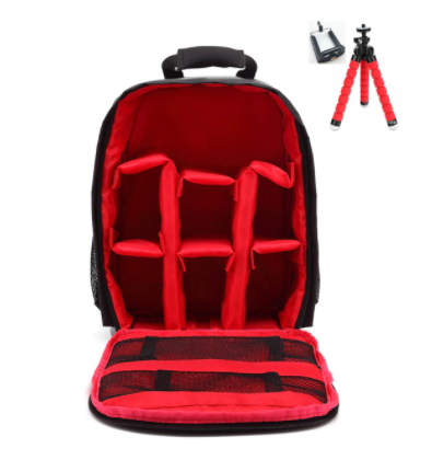 Ergonomische unisex fotorugzak met verstelbare schouderbanden voor comfortabel dragen tijdens reizen.