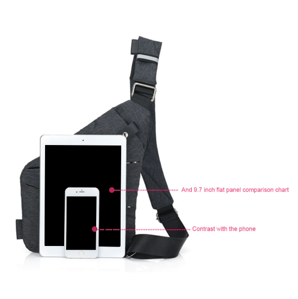 Antidiefstal slanke herentas, multifunctionele flex tas met schouderband voor veilig opbergen.