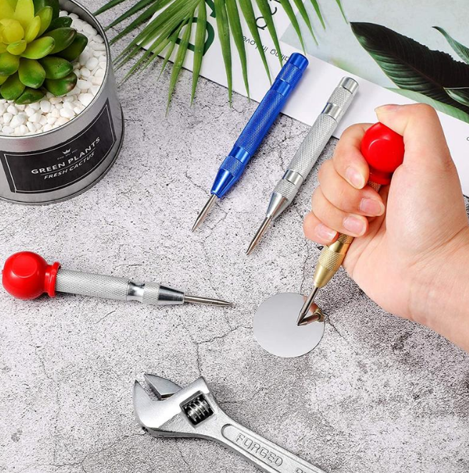Multifunctionele automatische centerpons voor nauwkeurig markeren; een praktisch gereedschap.