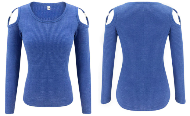 Modieuze off-shoulder damestrui, comfortabel en stijlvol. Perfecte elegante wintertop in grijs.