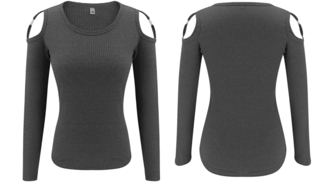 Zachte gebreide off-shoulder trui voor dames, trendy en warm. Een elegante mode-top voor koude dagen.