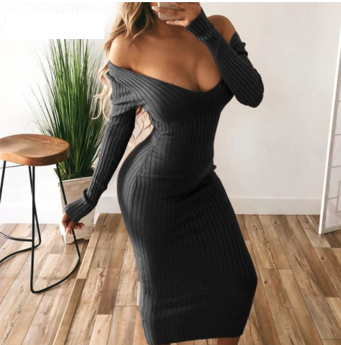 Stijlvolle en comfortabele dames bodycon jurk met lange mouwen, perfect voor herfst en winter.
