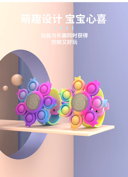 Draagbare pop bubble armband, een effectieve fidgettoy voor ontspanning en het verminderen van angst.