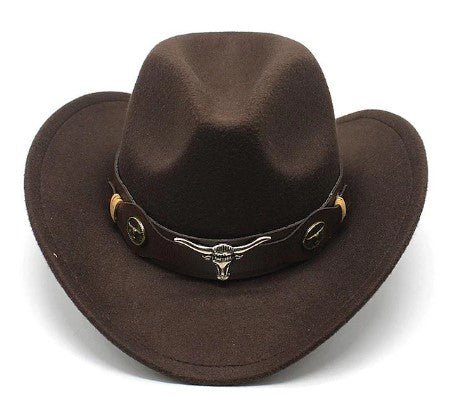 Stijlvolle cowboyhoed met brede rand, verkrijgbaar in diverse kleuren. Hoofddeksel voor een authentieke western look.