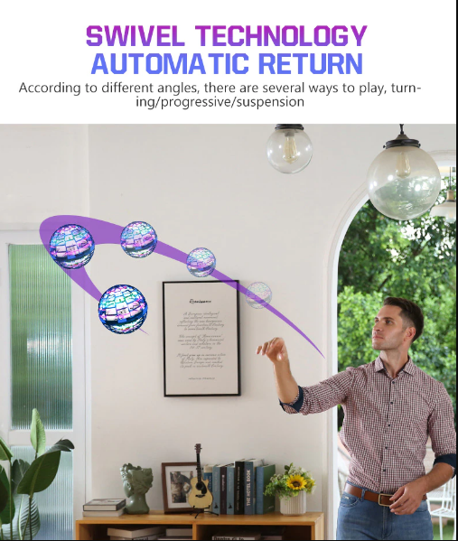 Leuk cadeau: vliegende orb voor binnenspelen en buitenspelen, interactief speelgoed voor stressverlichting & plezier.
