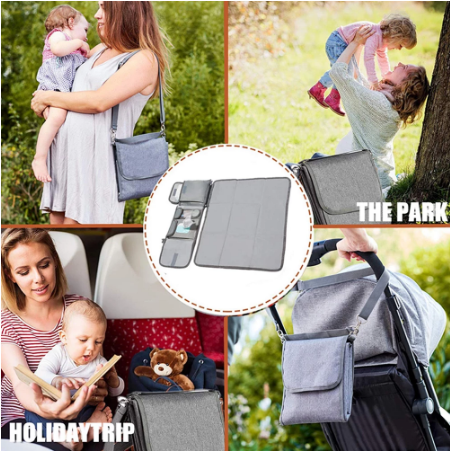 Zacht PEVA verschoningsmatje voor baby's, ideaal voor schone luierwissel op reis of buiten.