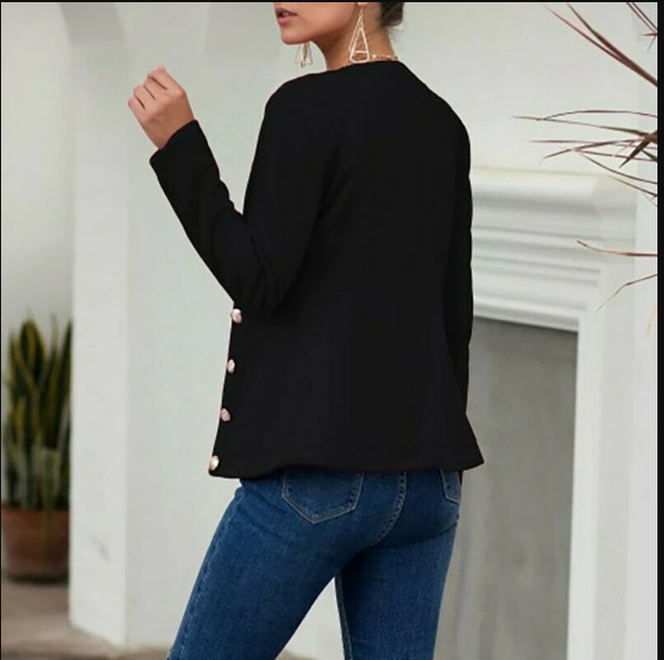 Comfortabele damesjas met o-hals. Elegante casual bovenkleding voor een complete modieuze look.