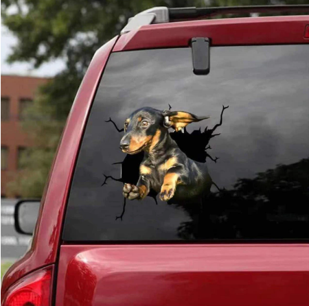 Veelzijdige hondenliefhebber sticker, geschikt als wanddecoratie, auto of raamsticker van hoogwaardig vinyl.