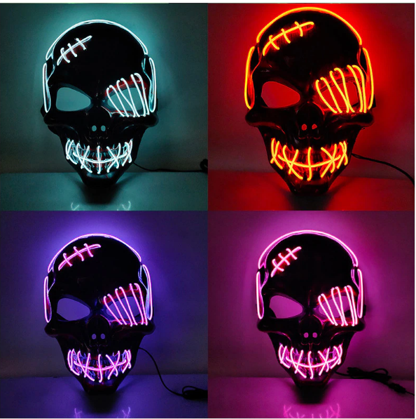 Veelzijdig lichtgevend Vendetta masker voor Halloween, carnaval, cosplay en themafeesten.