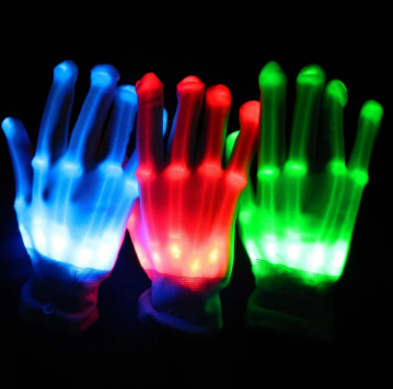 Leuke glow in the dark kinderhandschoenen met LED neon. Biedt zowel plezier als veilige zichtbaarheid.