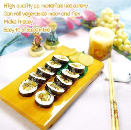 De complete sushi maker set toont hoe je thuis snel en eenvoudig heerlijke sushi kunt koken. Sushirol gereedschap.
