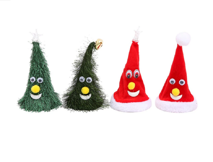 Een vrolijke dansende kerstmuts die sfeer toevoegt aan elk kerstfeest, een uniek en grappig feestartikel.