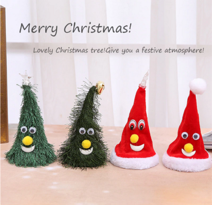 Dansende en zingende kerstmuts van pluche voor extra plezier tijdens de winter en feestdagen.