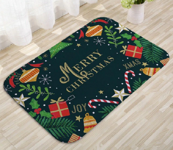 Duurzame kerst deurmat van flanel, antislip en perfecte huisdecoratie voor de winter.
