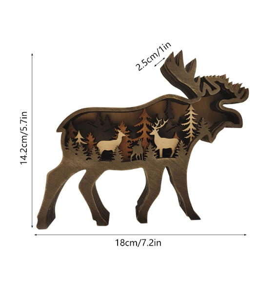 Origineel cadeau: handgemaakte houten dieren wanddecoratie. Kies uit beer, eland of wolf voor een warme sfeer.
