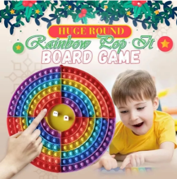 Fidget Bubble Dobble spel close-up: zacht siliconen kinderspel voor stressverlichting en tactiele stimulatie.