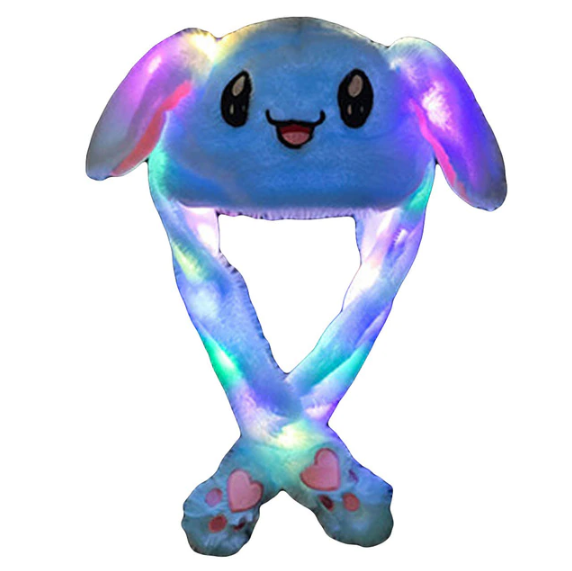 Schattige konijnenmuts met bewegende oren en LED licht, een must-have voor kinderen die van plezier houden.