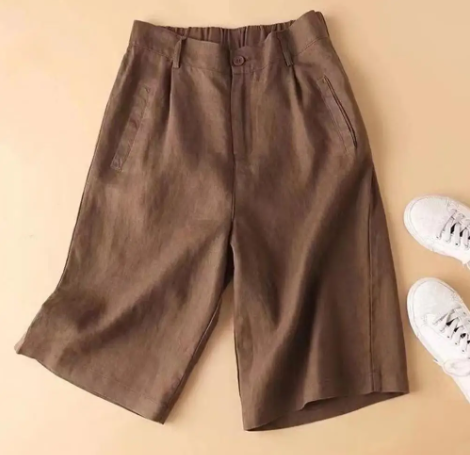 Trendy dames zomershorts met hoge taille, wijde pijpen, comfortabel en casual voor elke zomerdag.
