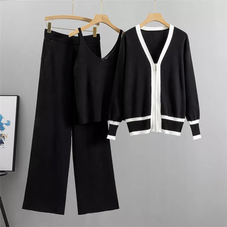 Zachte gebreide dames loungewear set; een comfortabel en trendy trainingspak voor elke dag.
