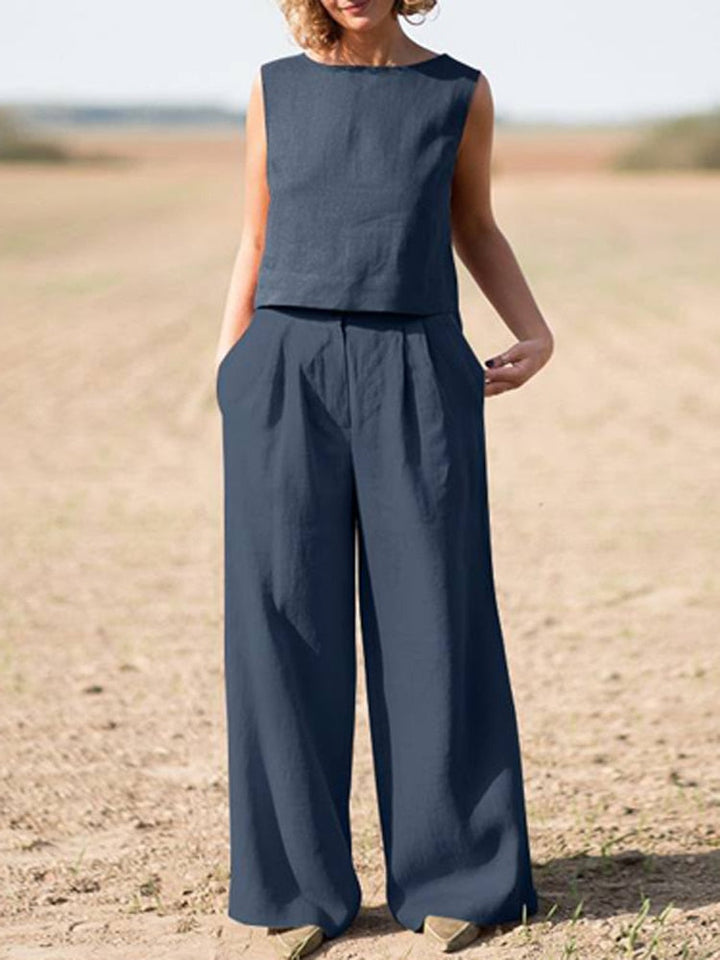 Dames 2-delig pak, stijlvol en comfortabel, perfect voor zomerse dagen; een complete set.