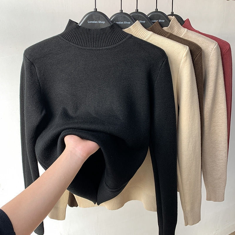 Comfortabele gevoerde dames wintertrui met zachte voering voor extra warmte en stijl.