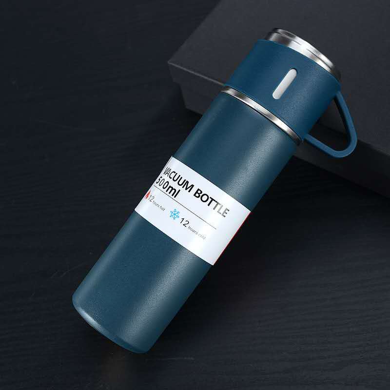 Milieuvriendelijke roestvrije thermoskan, 500ml. Herbruikbaar voor warme/koude dranken, zeer duurzaam.