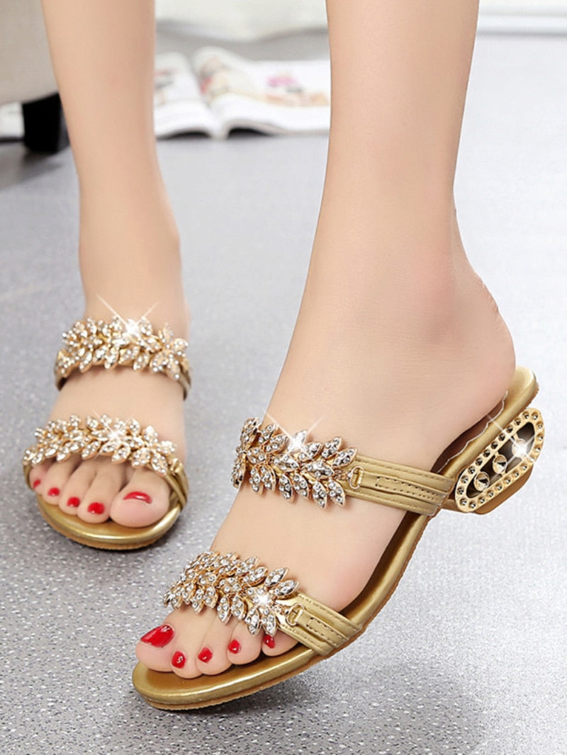 Elegante FancySlides™ dames slippers met glitters, perfect voor comfort en stijl op warme zomerdagen.