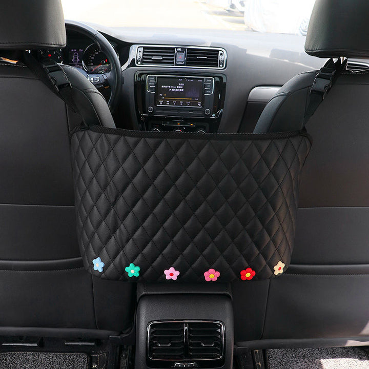 Elegante autostoel organizer die naadloos past in elk auto interieur, voor een georganiseerde auto.