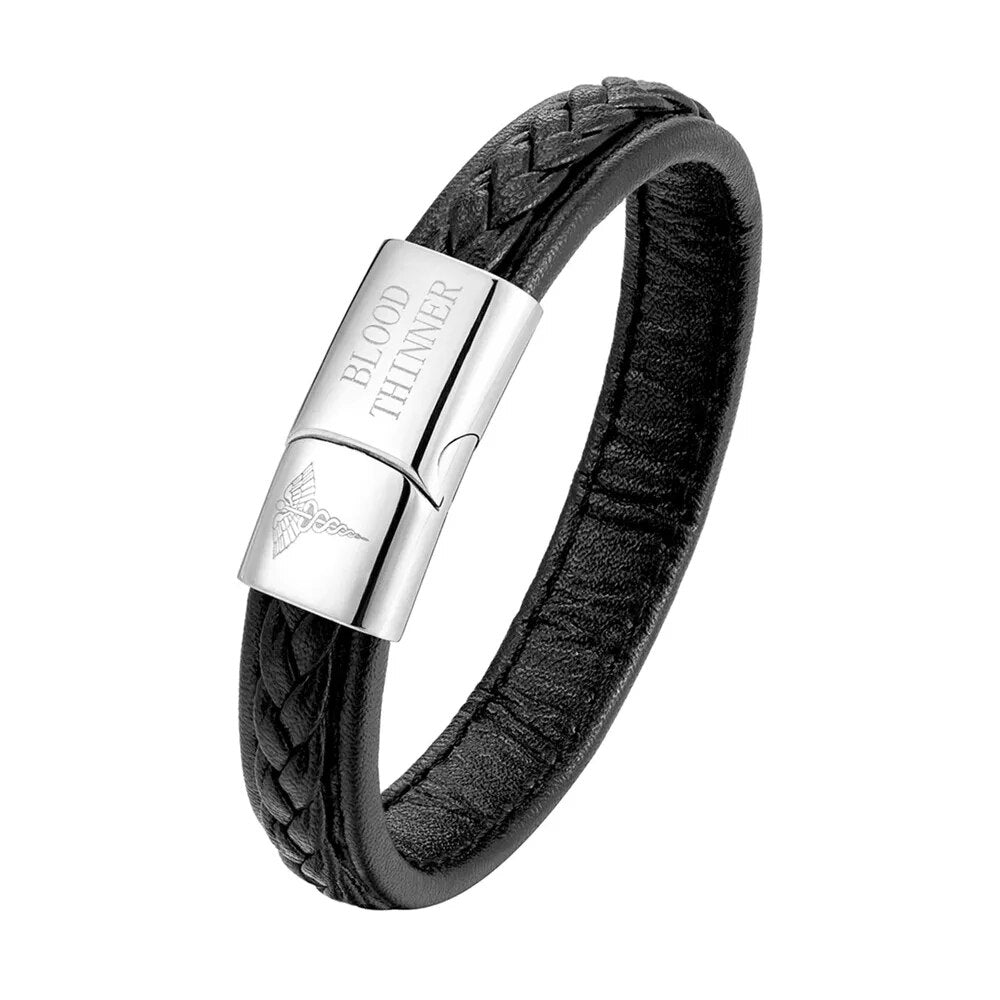 RVS veiligheidsarmband heren, medische alert voor epilepsie, discreet en comfortabel.