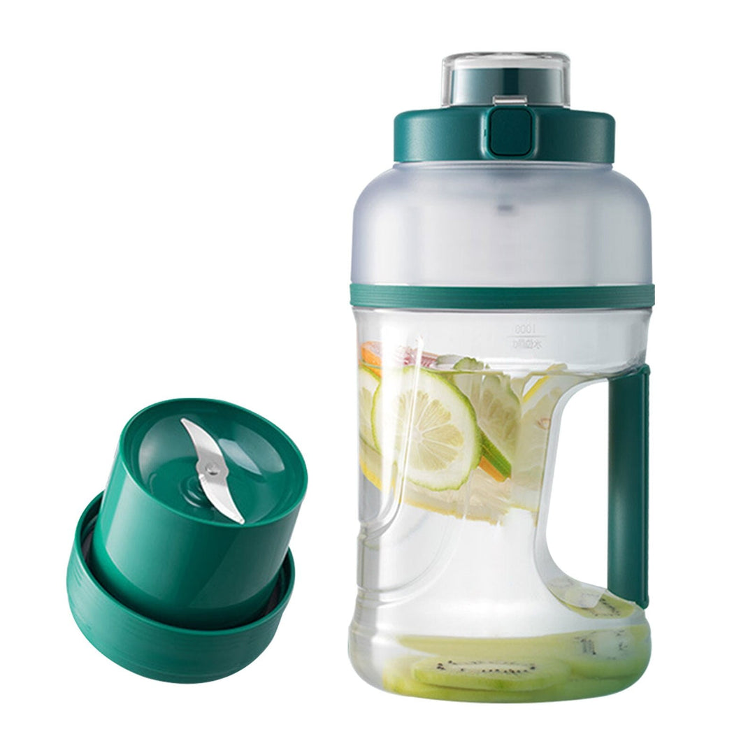 Unisex drinkfles (1L) met handvat en fruit infuser, perfect voor onderweg en dagelijkse hydratatie.