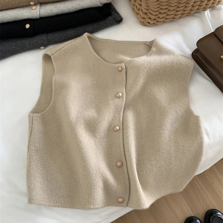 Warm merinowollen damesgilet voor de winter. Comfortabel en stijlvol, ideaal als extra laag.