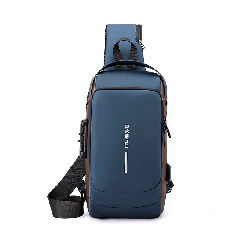 Ergonomische Julian schoudertas, waterafstotend, met slimme opbergvakken, veiligheidsslot en USB poort.