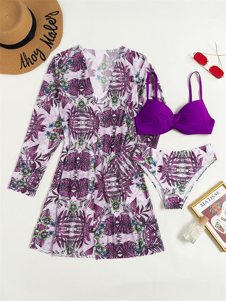 Dames 3-delige zwemkleding, comfortabel en modieus voor de zomer.