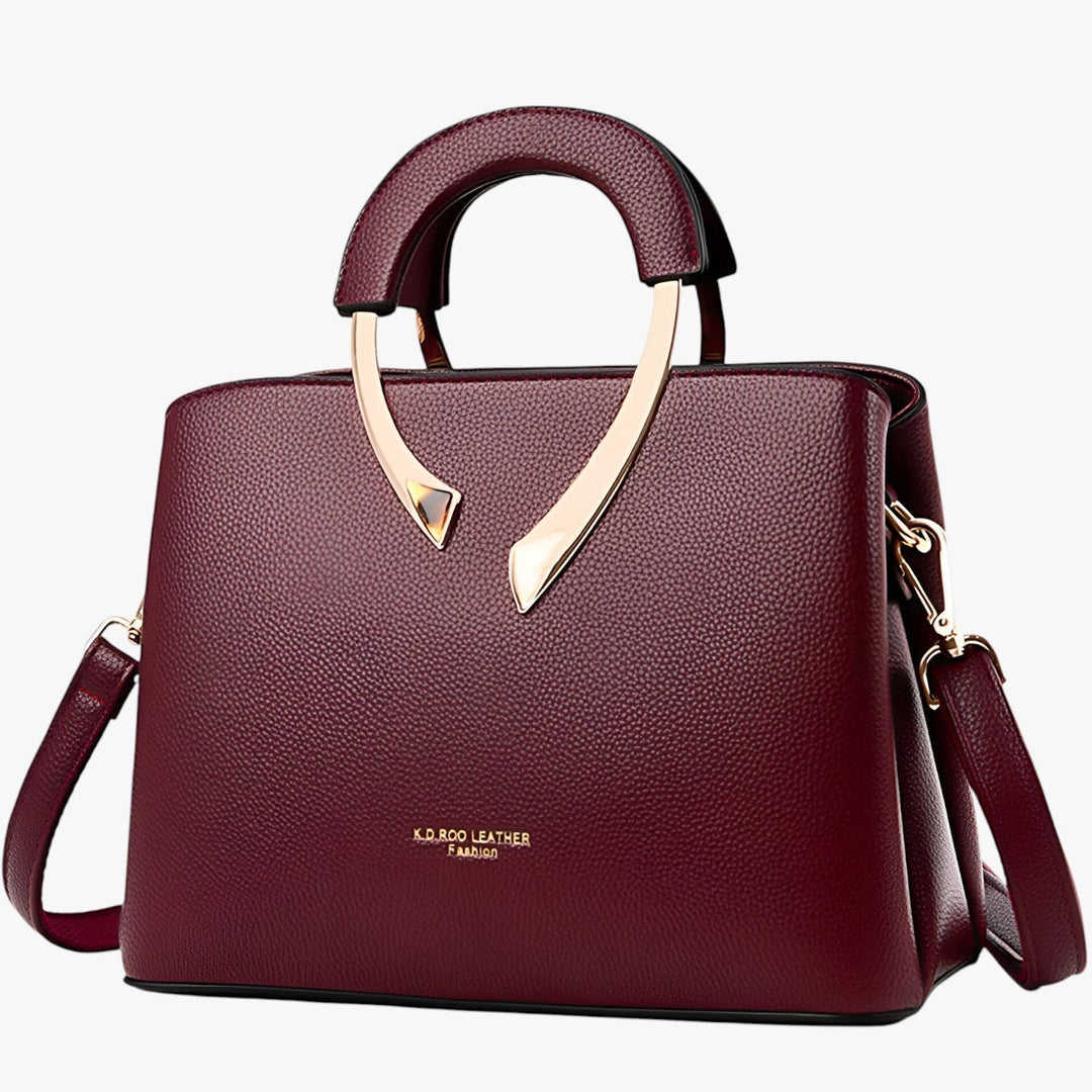 Close-up van luxe leren tote tas, fijne textuur en afwerking, premium kwaliteit voor dames.