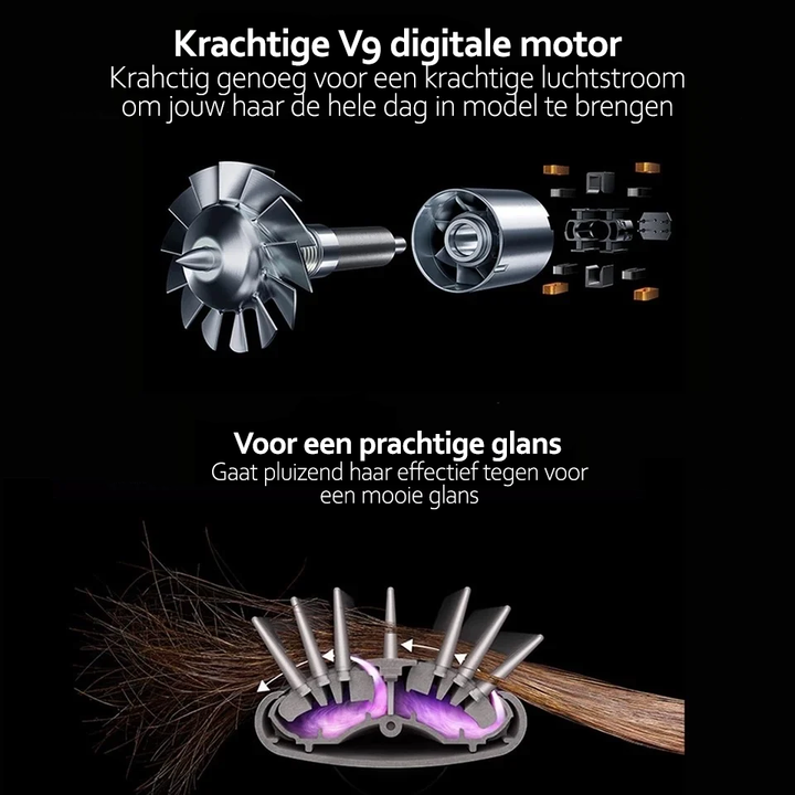 Dames AuraStyle haarstyler met krultang opzetstuk, creëert prachtige, langhoudende krullen dankzij ionische technologie.