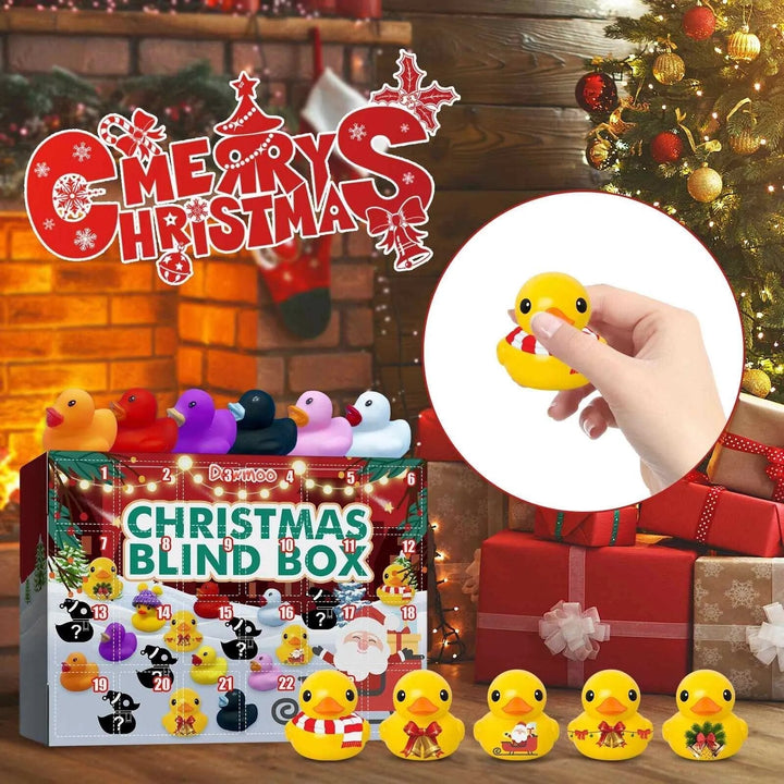Vrolijke adventskalender met 24 unieke badeendjes; een leuke verrassing voor kinderen elke decemberdag.