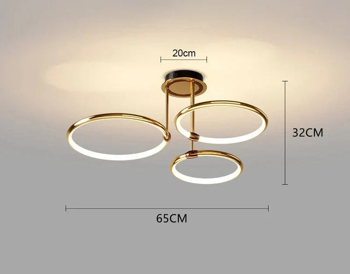 Geometrische design LED plafondlamp met meerdere ringen, moderne verlichting oplossing.