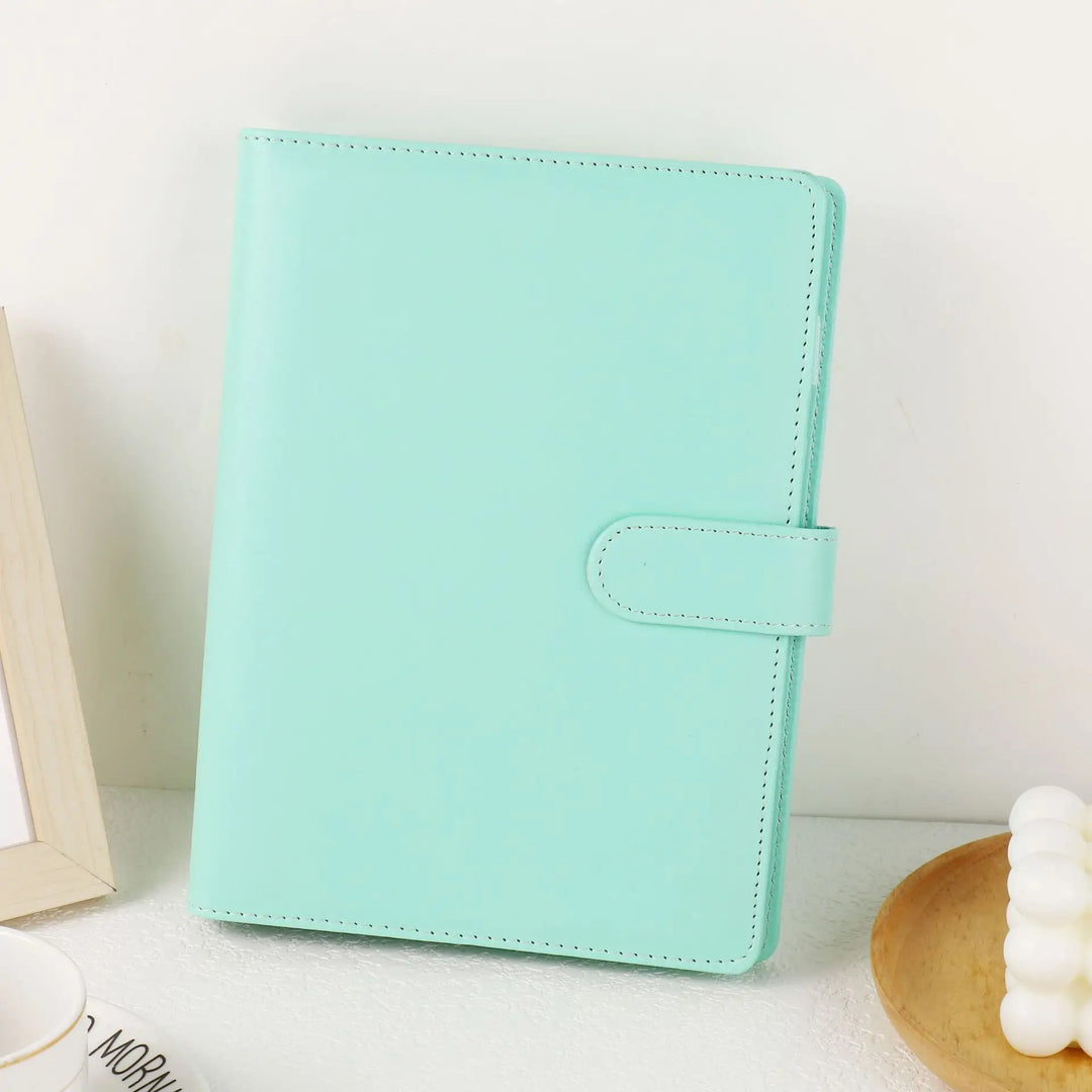Levendige macaronkleurige A5 planner van PU leer, ideaal voor creatieve zielen.