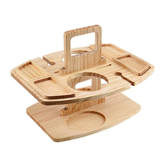 Draagbare houten picknicktafel voor tuin, terras of camping; ideaal voor buiten en picknicks. Gemakkelijk opvouwbaar.