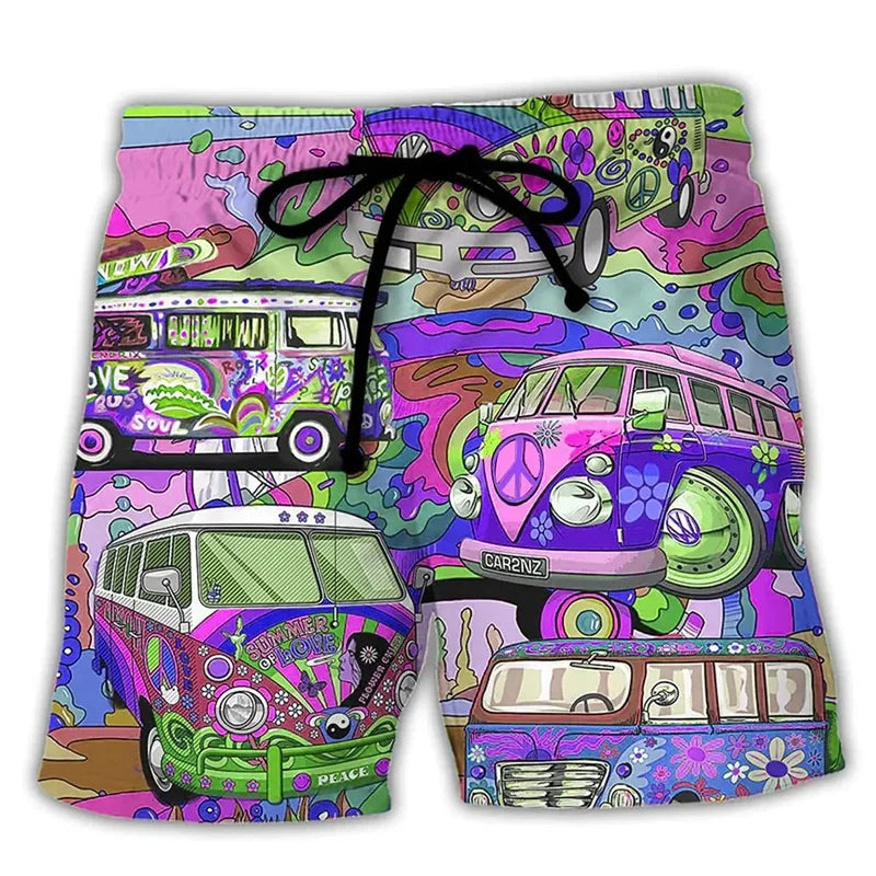 Verstelbare herenzwembroek met artistieke graffitiprint. Sneldrogend en comfortabel voor alle zomeractiviteiten.
