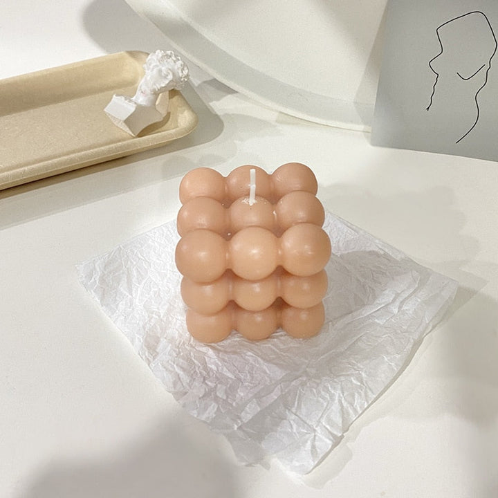 Natuurlijke sojawas bubbelkaars, puur sfeerlicht voor een ontspannen avond, geurkaars optioneel.