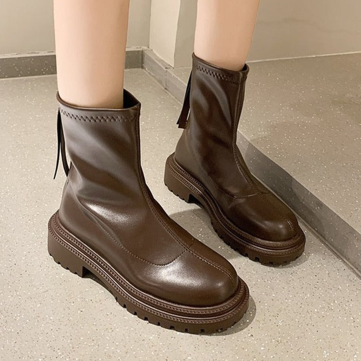 Warme wintermode Dames Xina plateau enkellaarsjes, comfortabele & trendy boots, essentieel voor koude dagen.