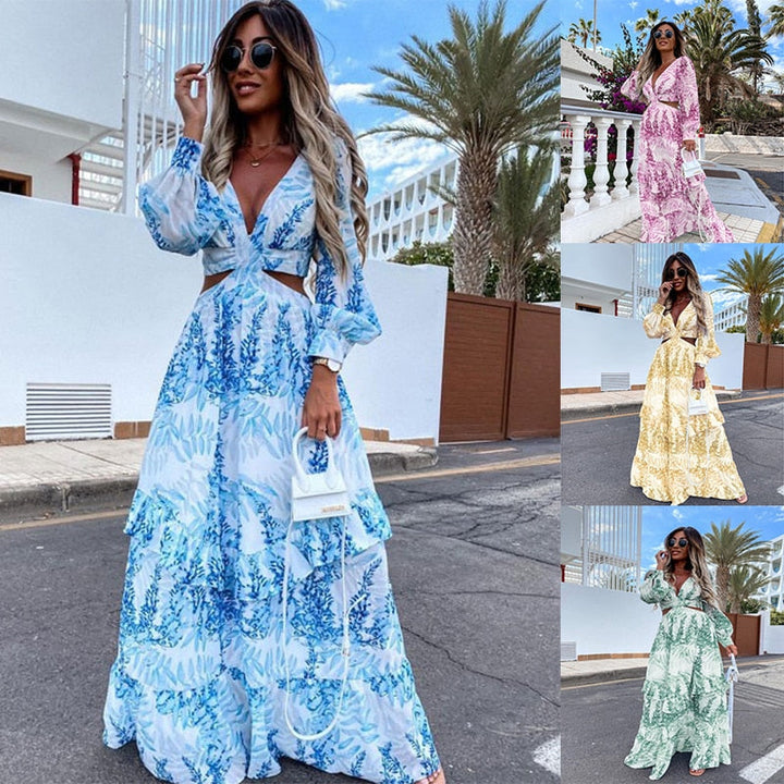 ElizasDress lange damesjurk: comfortabele elegantie. Perfect als zomer-, lente- of herfstjurk. Veelzijdige vrouwenmode.