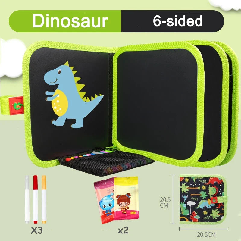 Uitwisbaar aquarel tekenboek; duurzaam & educatief speelgoed voor creatieve peuters & kleuters.